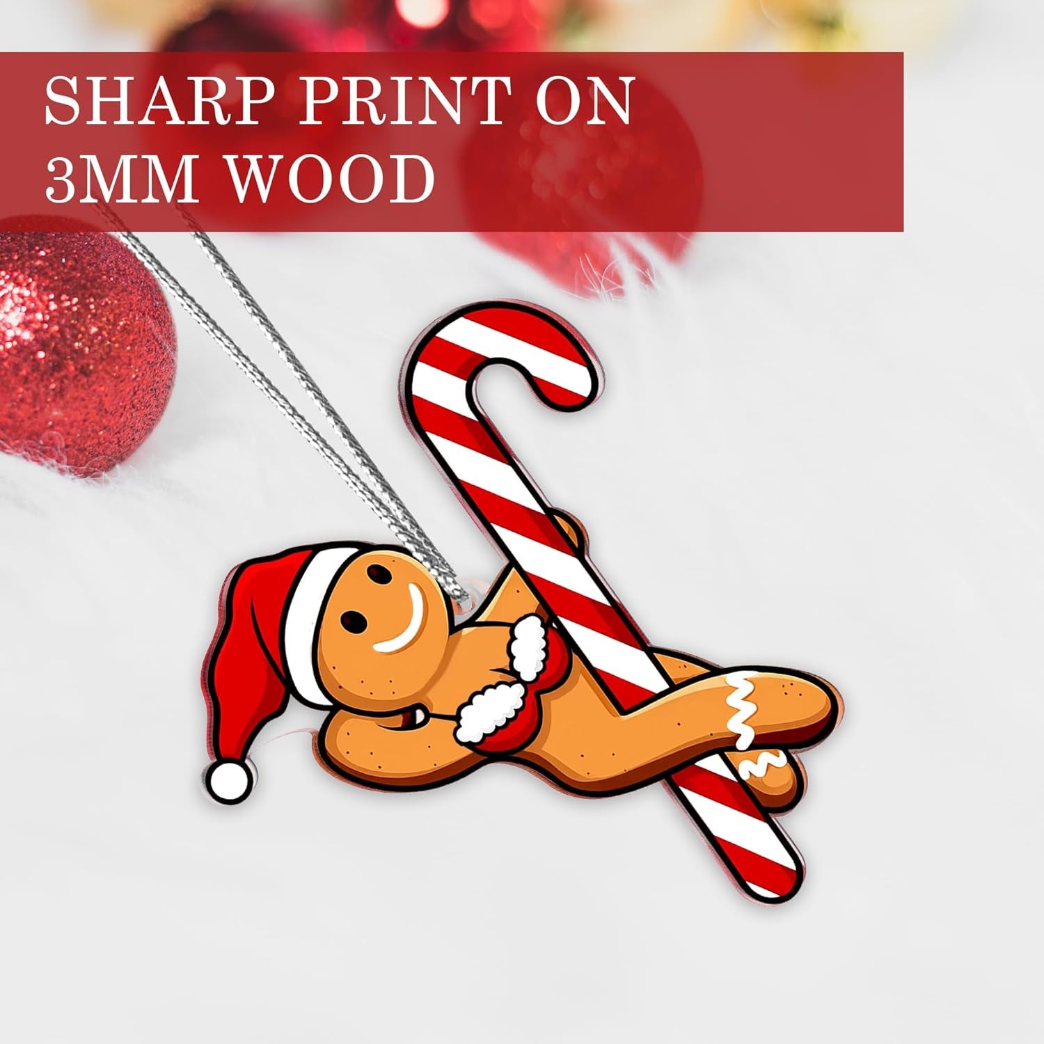 Funny F-Caw-F Chicken Christmas Ornament – Quirky Wooden Hen Gift for Chicken Lovers