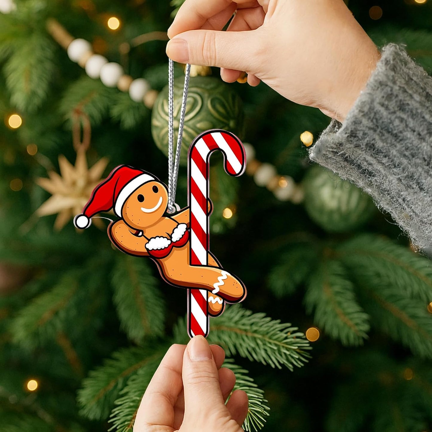 Funny F-Caw-F Chicken Christmas Ornament – Quirky Wooden Hen Gift for Chicken Lovers