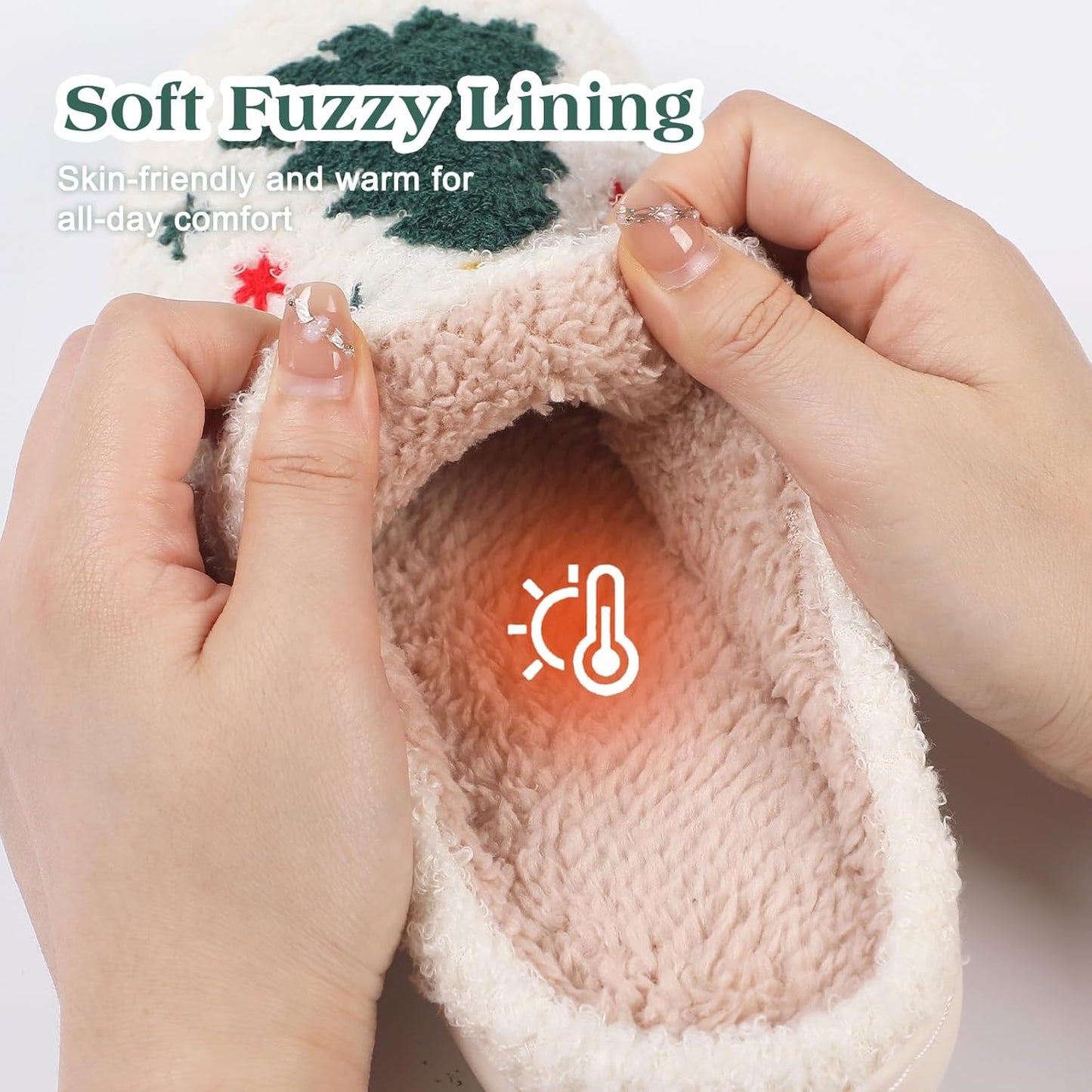 Christmas Reindeer Slippers – Warm Plush House Shoes for Women, Men & Girls, Fuzzy Holiday Home Gift