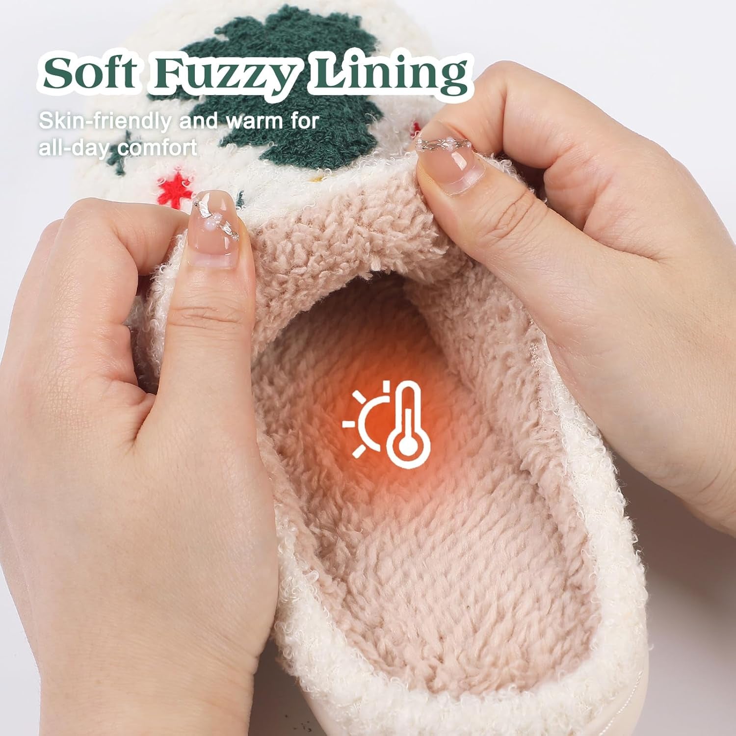 Christmas Reindeer Slippers – Warm Plush House Shoes for Women, Men & Girls, Fuzzy Holiday Home Gift