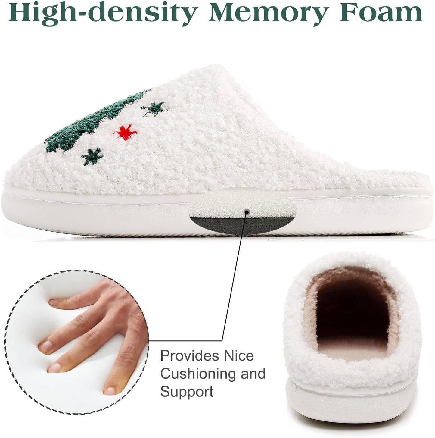 Christmas Reindeer Slippers – Warm Plush House Shoes for Women, Men & Girls, Fuzzy Holiday Home Gift