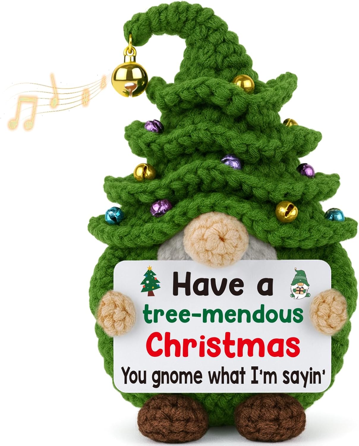 Funny Gnome Christmas Tree Doll – Cute Stocking Stuffer, White Elephant Gift & Office Decor