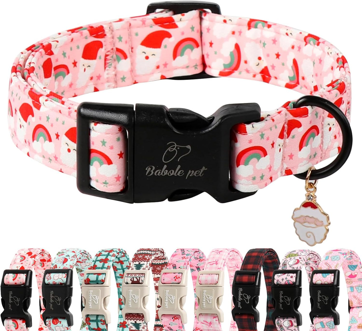 Christmas Dog Collar – Soft Red Santa Puppy Collar, Adjustable & Comfy for Small Dogs