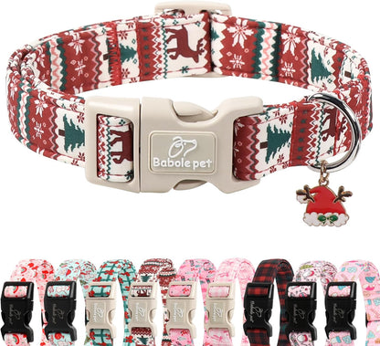 Christmas Dog Collar – Soft Red Santa Puppy Collar, Adjustable & Comfy for Small Dogs