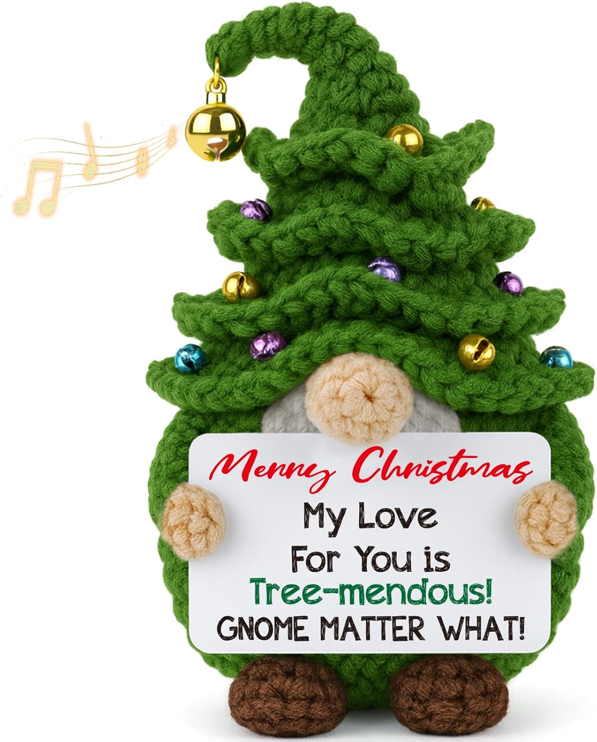 Funny Gnome Christmas Tree Doll – Cute Stocking Stuffer, White Elephant Gift & Office Decor