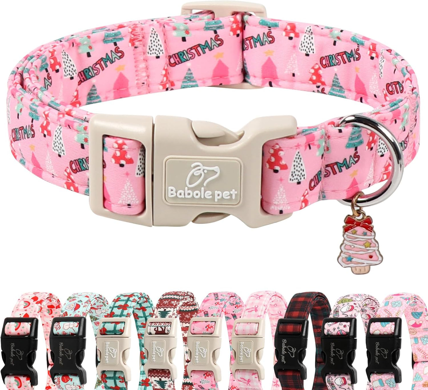 Christmas Dog Collar – Soft Red Santa Puppy Collar, Adjustable & Comfy for Small Dogs