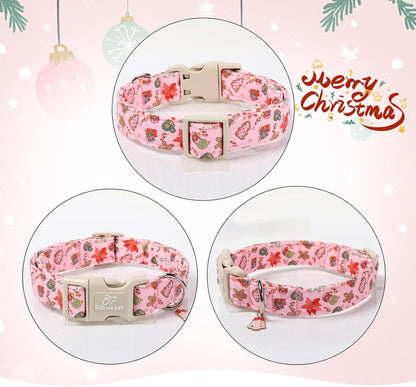 Christmas Dog Collar – Soft Red Santa Puppy Collar, Adjustable & Comfy for Small Dogs
