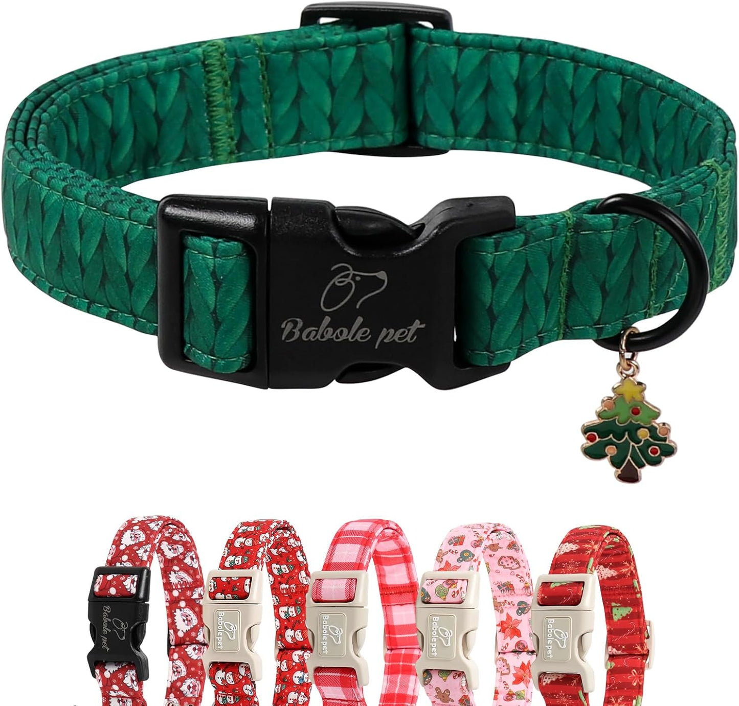 Christmas Dog Collar – Soft Red Santa Puppy Collar, Adjustable & Comfy for Small Dogs