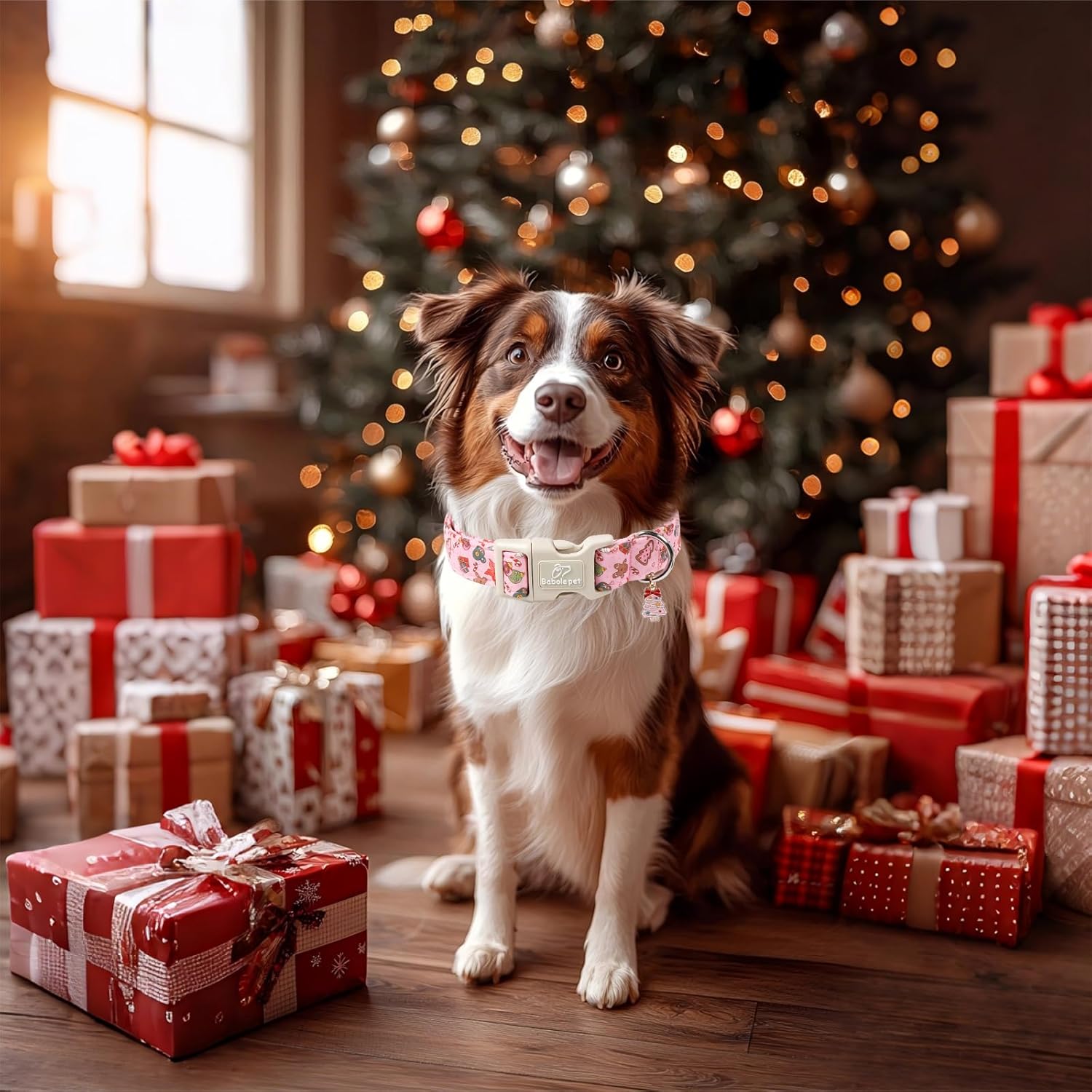 Christmas Dog Collar – Soft Red Santa Puppy Collar, Adjustable & Comfy for Small Dogs