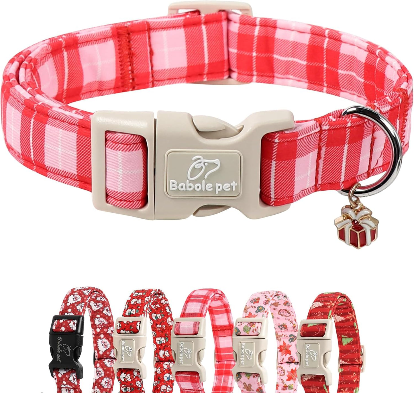 Christmas Dog Collar – Soft Red Santa Puppy Collar, Adjustable & Comfy for Small Dogs