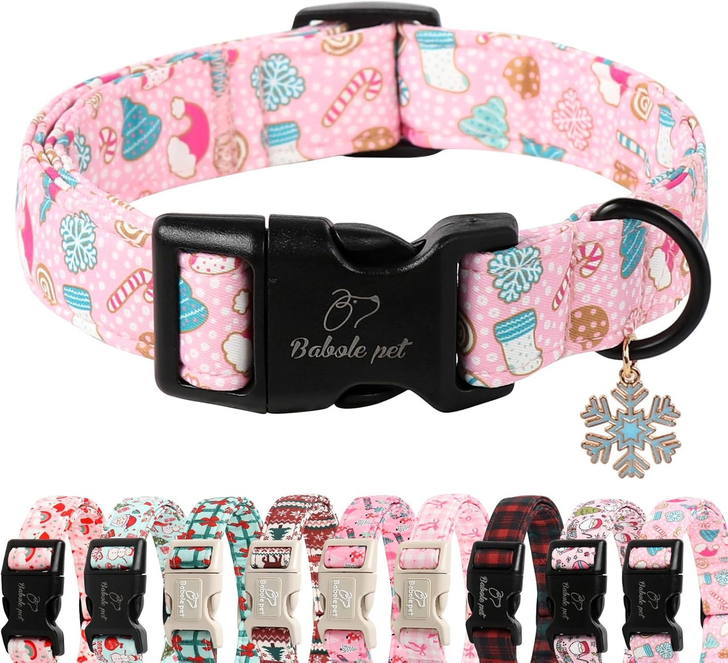 Christmas Dog Collar – Soft Red Santa Puppy Collar, Adjustable & Comfy for Small Dogs