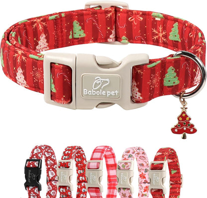 Christmas Dog Collar – Soft Red Santa Puppy Collar, Adjustable & Comfy for Small Dogs
