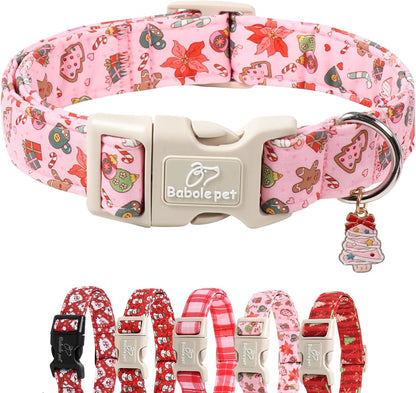 Christmas Dog Collar – Soft Red Santa Puppy Collar, Adjustable & Comfy for Small Dogs
