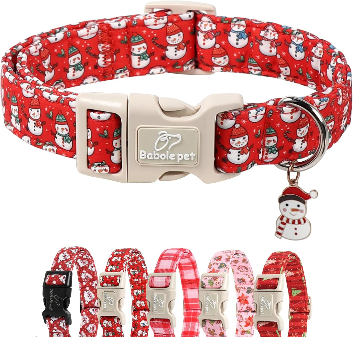 Christmas Dog Collar – Soft Red Santa Puppy Collar, Adjustable & Comfy for Small Dogs