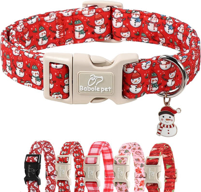 Christmas Dog Collar – Soft Red Santa Puppy Collar, Adjustable & Comfy for Small Dogs