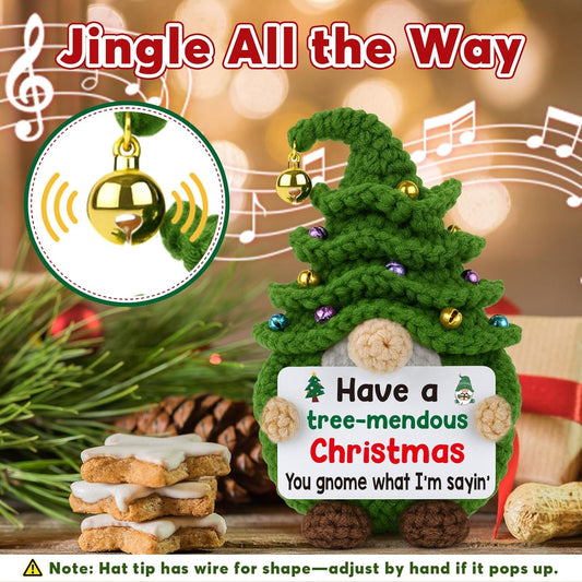 Funny Gnome Christmas Tree Doll – Cute Stocking Stuffer, White Elephant Gift & Office Decor