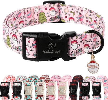 Christmas Dog Collar – Soft Red Santa Puppy Collar, Adjustable & Comfy for Small Dogs