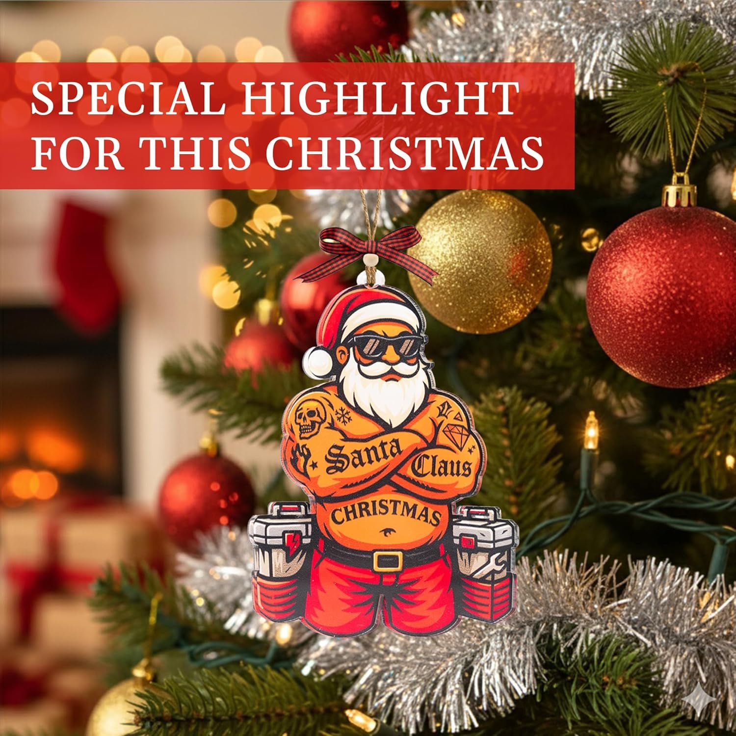 Black Santa Ornament – African American Christmas Tree Decor